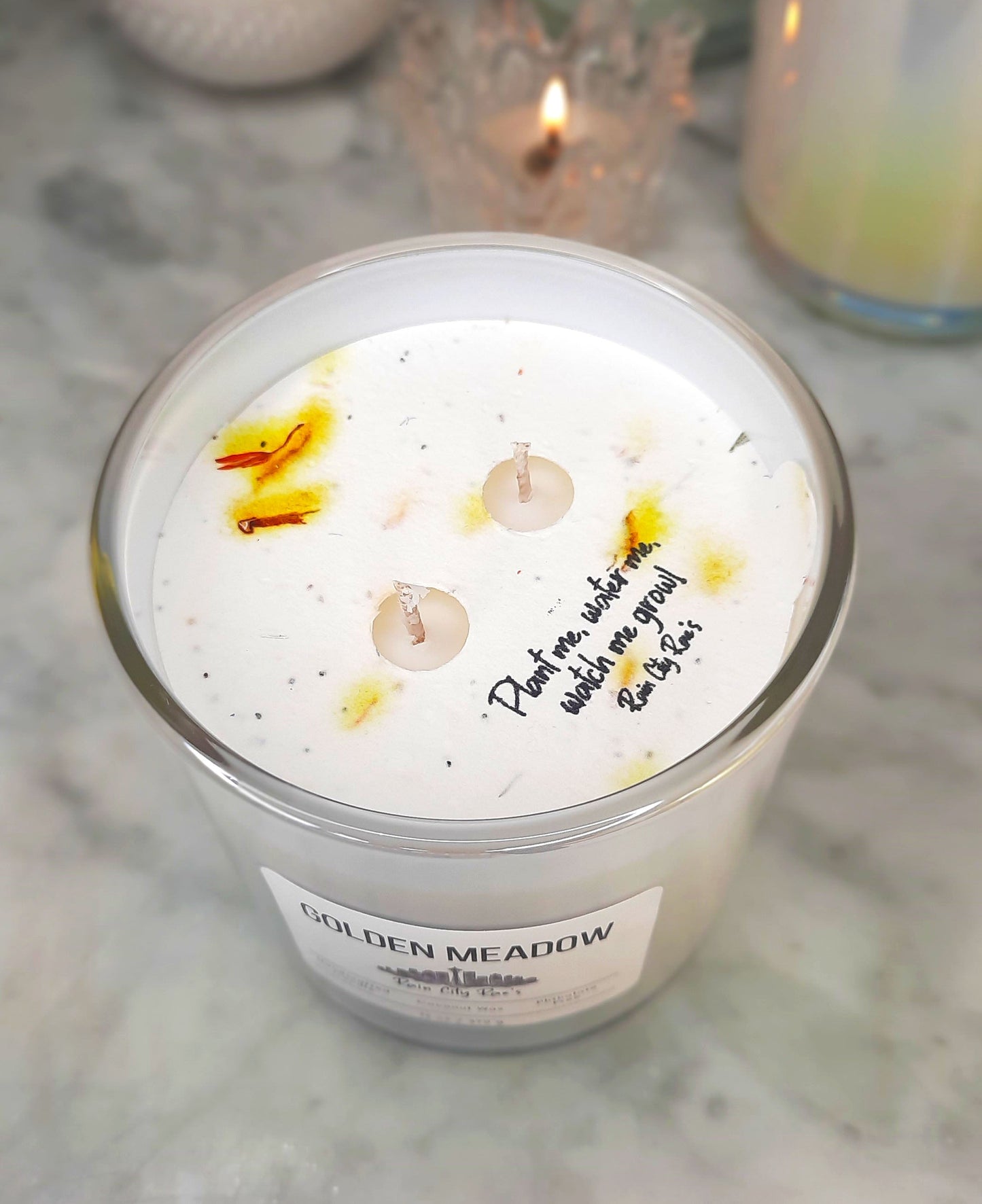 FINAL SALE Palo Santo 13 oz Luxury Candle | Iridescent White