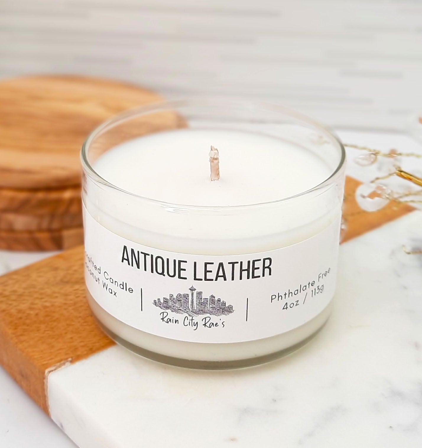 Antique Leather 4 oz Petite Candle