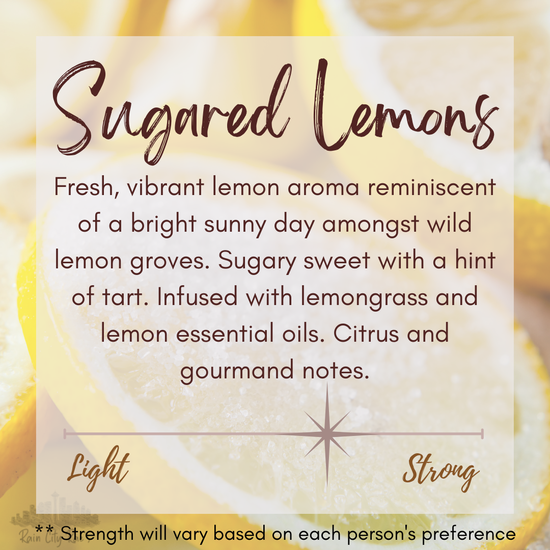 FINAL SALE Sugared Lemons 4oz Teal Blue Travel Tin Candle