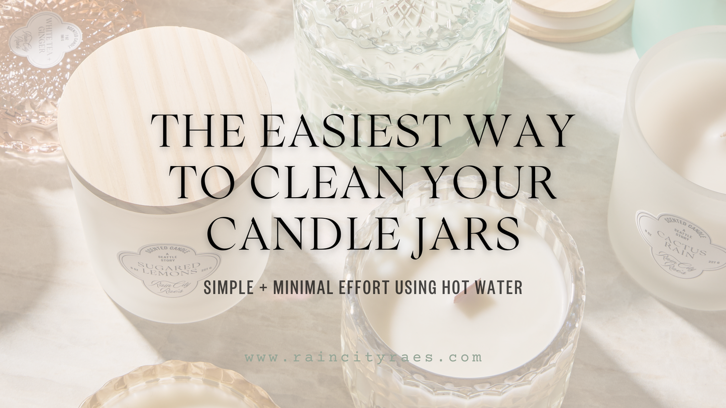 Flatlay of two luxury candle jars — 8 oz Frosted and 7 oz Vanity — on a neutral surface. Minimal, elegant styling highlighting sustainable, reusable candle jars for mindful home living.