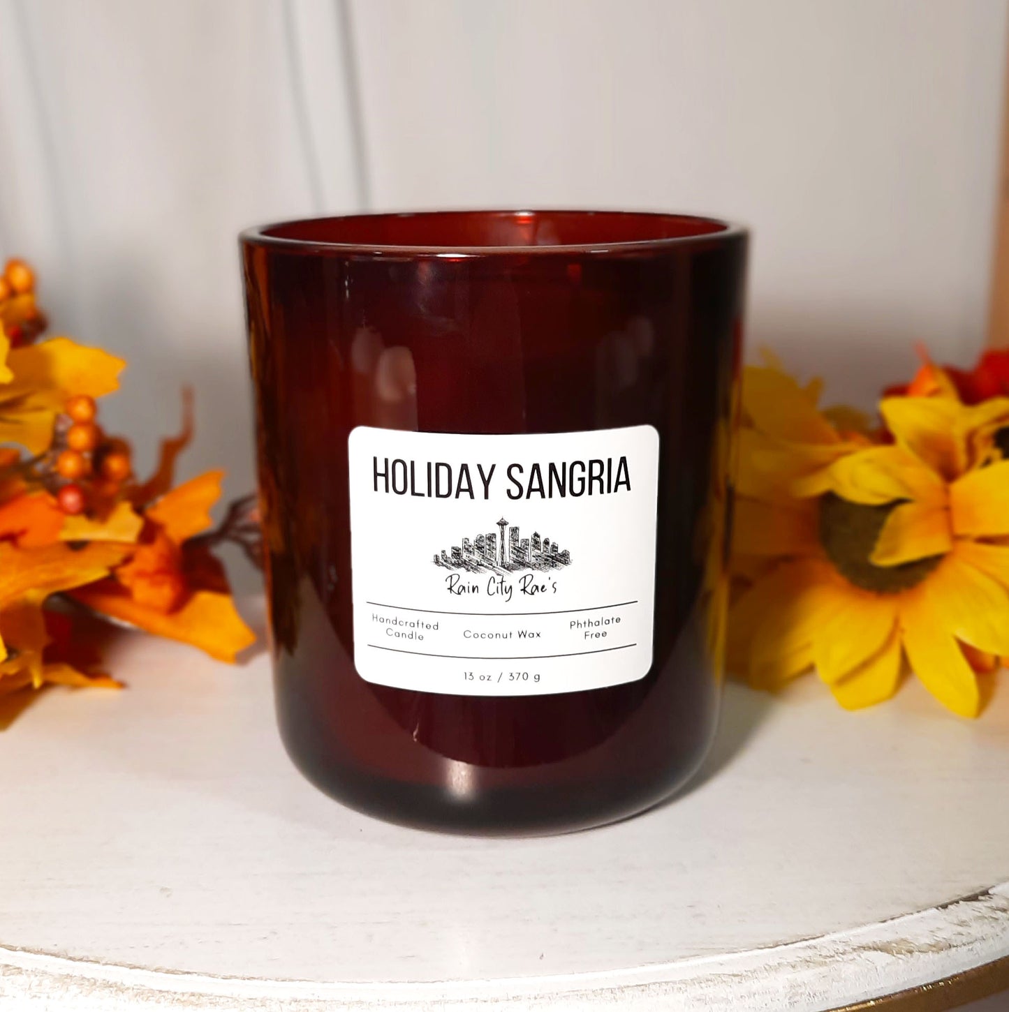 Holiday Sangria 13 oz Luxury Candle | Translucent Merlot Red
