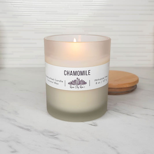 Chamomile 8 oz Frosted Candle