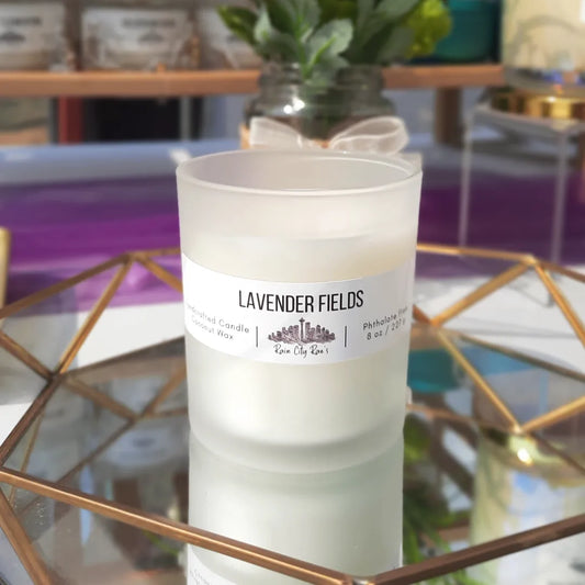 Lavender Fields 8 oz Frosted Candle