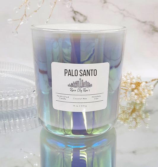 FINAL SALE Palo Santo 13 oz Luxury Candle | Iridescent White