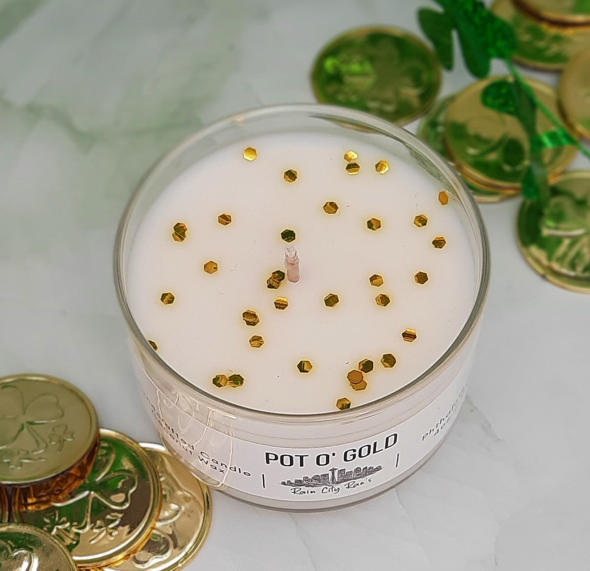 St Patricks Day Pot of Gold 4 oz Petite Candle
