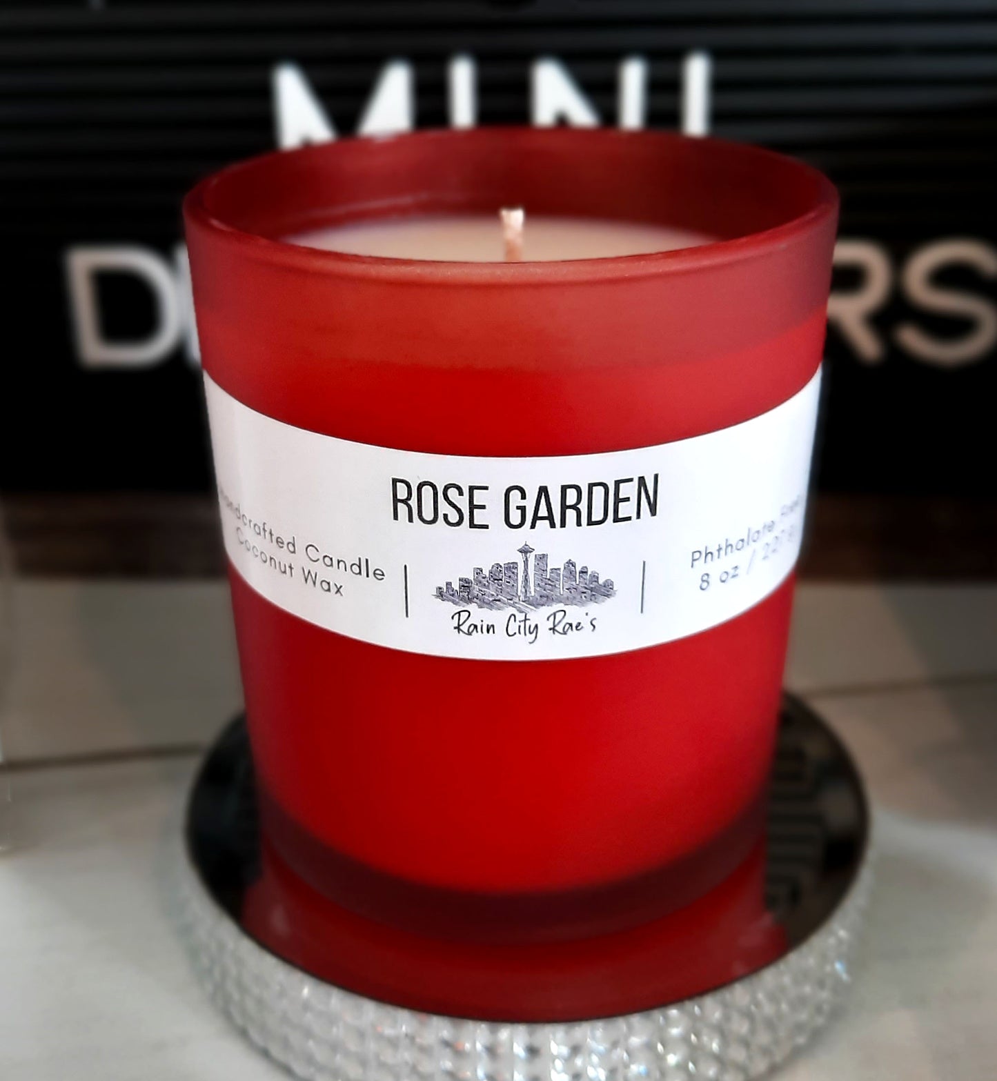 Rose Garden 8 oz Frosted Candle