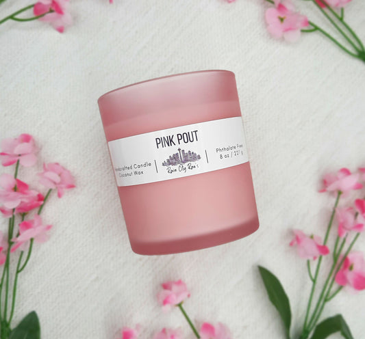 Pink Pout 8 oz Frosted Candle