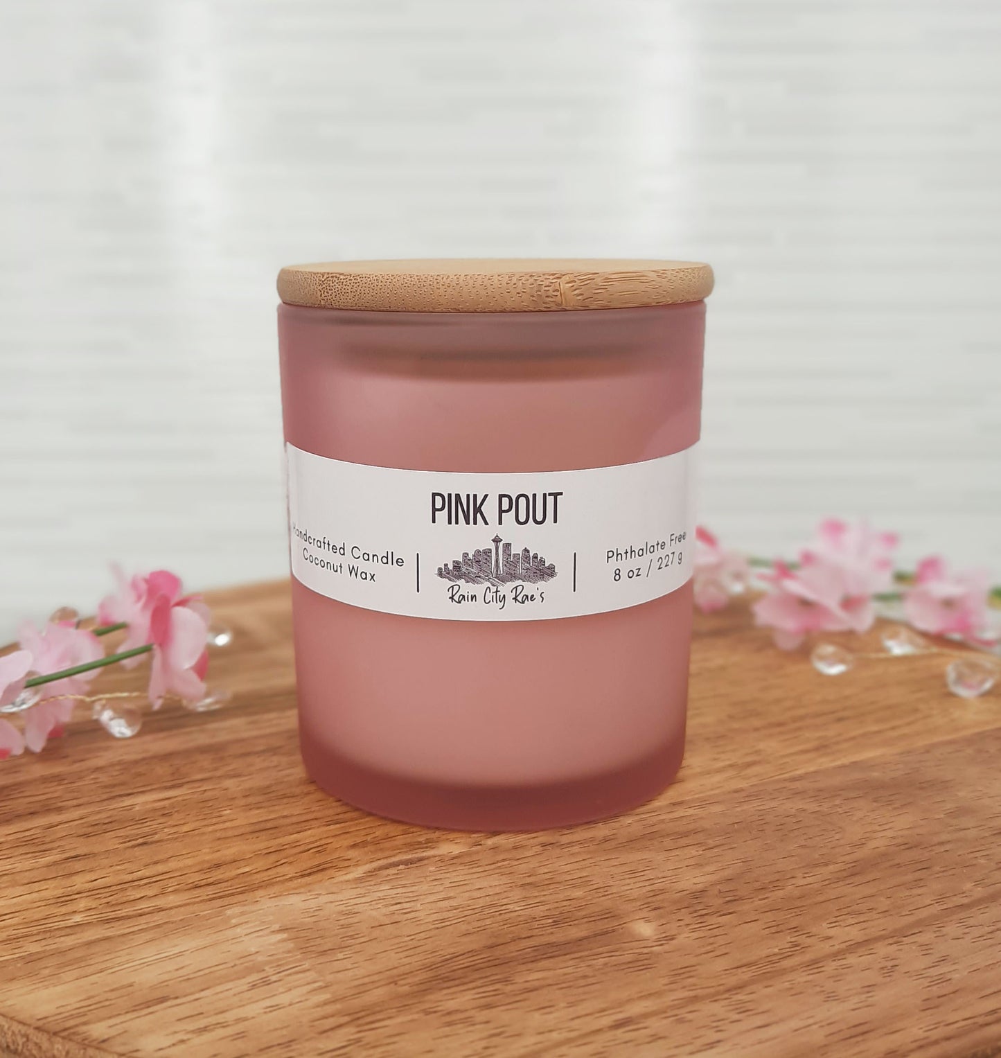 Pink Pout 8 oz Frosted Candle