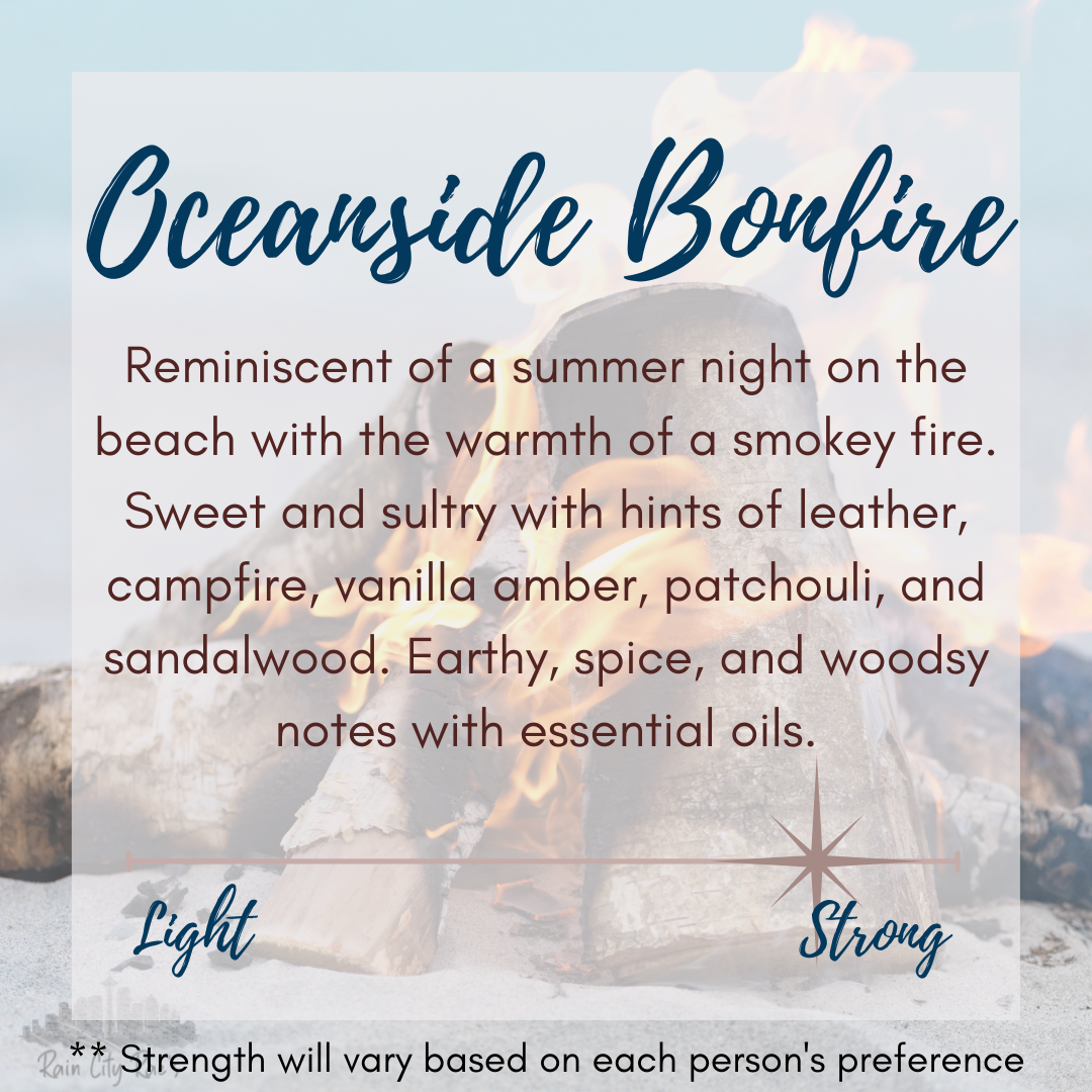 Oceanside Bonfire 4 oz Candle | Teal Blue Travel Tin