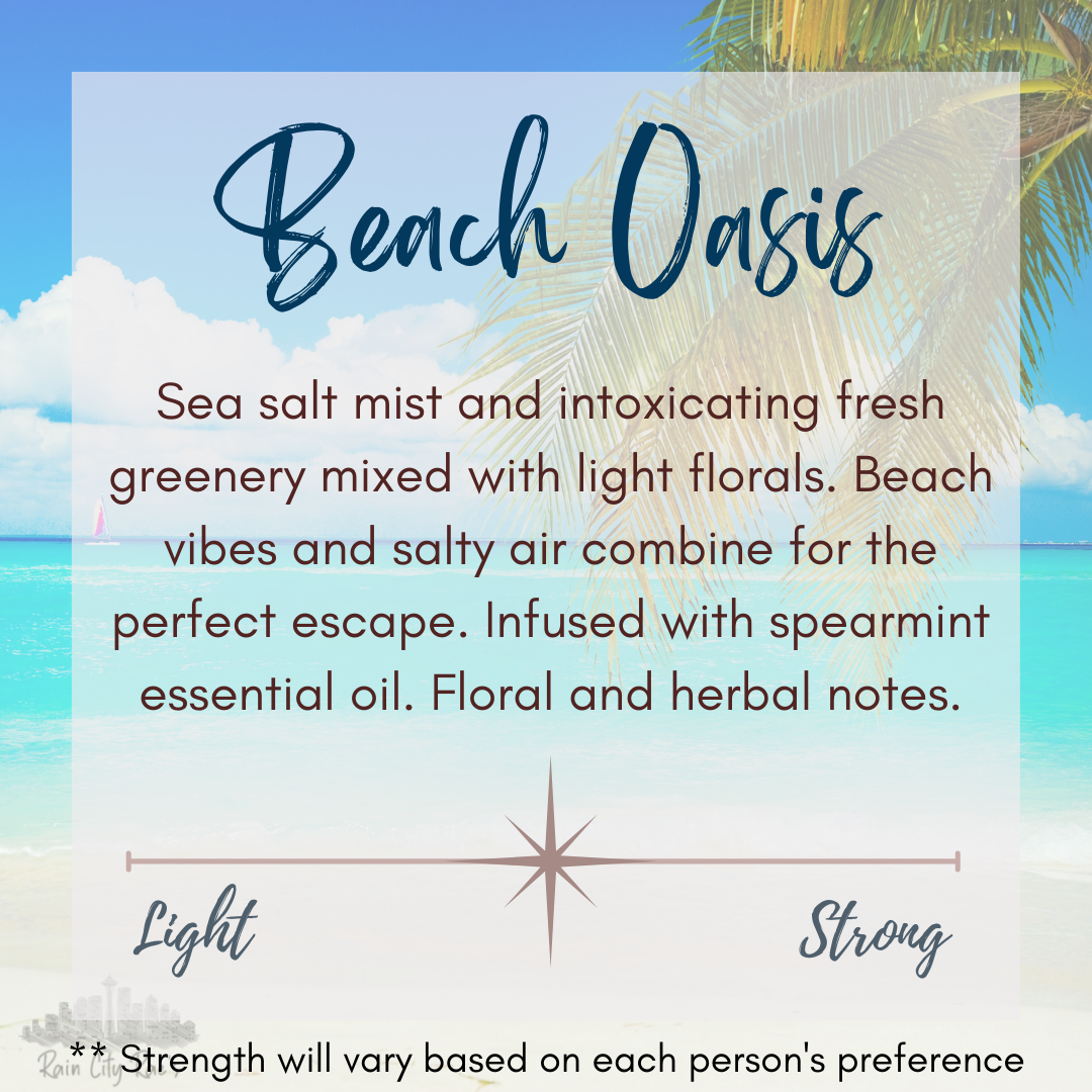 Beach Oasis 4 oz Candle | White Travel Tin