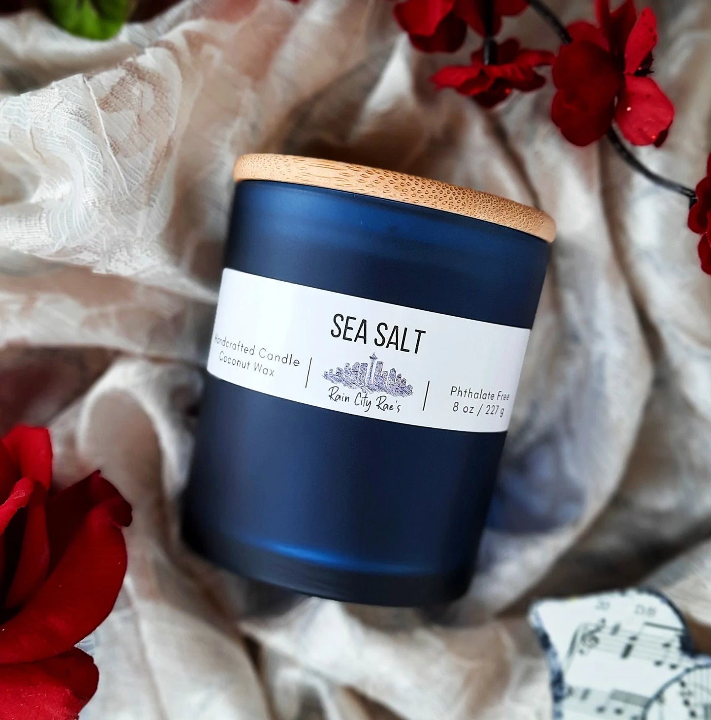 FINAL SALE Sea Salt 8 oz Frosted Candle