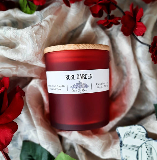 Rose Garden 8 oz Frosted Candle