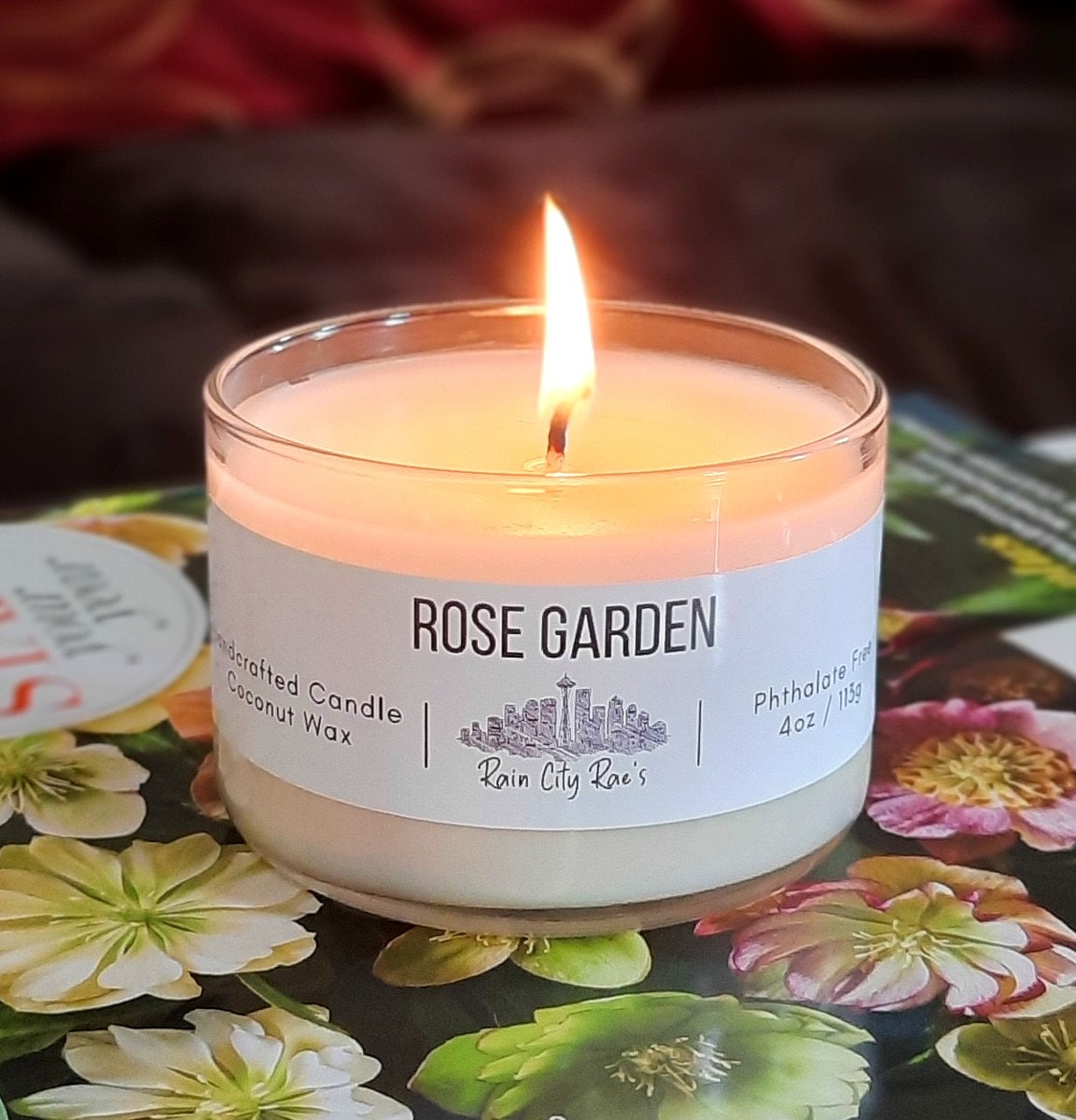 Rose Garden 8 oz Frosted Candle